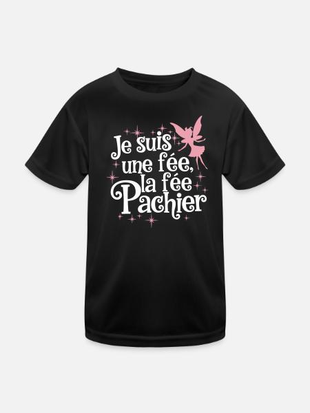 Ich bin eine Fee, die Fee Pachier - Kinder Funktions-T-Shirt - Schwarz - Vorne