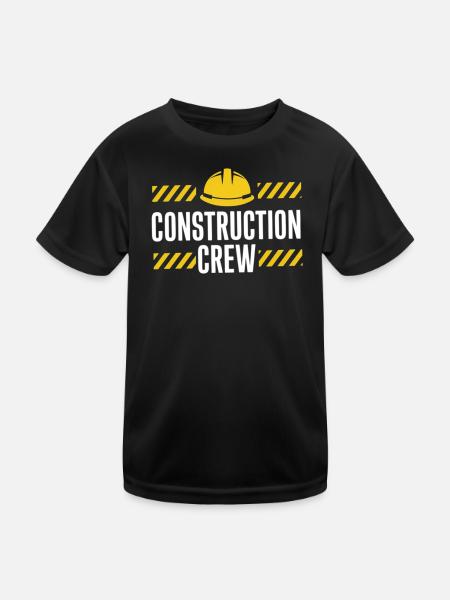 Construction Crew Safety Design - Kids Functional T-Shirt - black