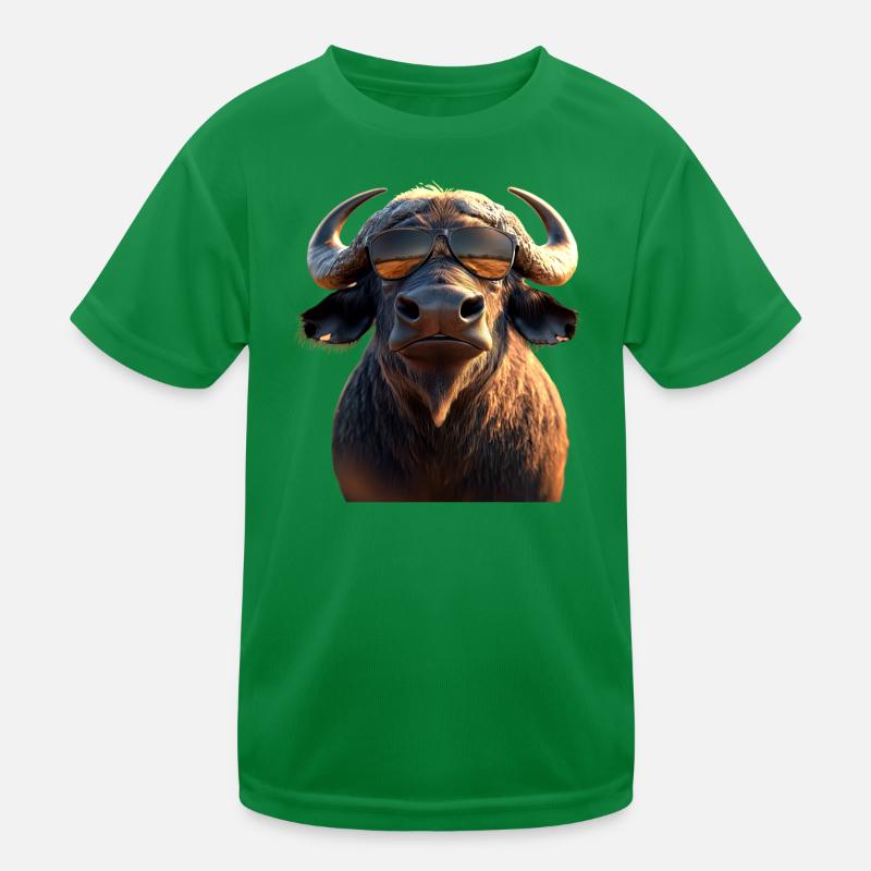 Büffel Kaffernbüffel Safari Afrikanischer Büffel Kinder Funktions-T-Shirt