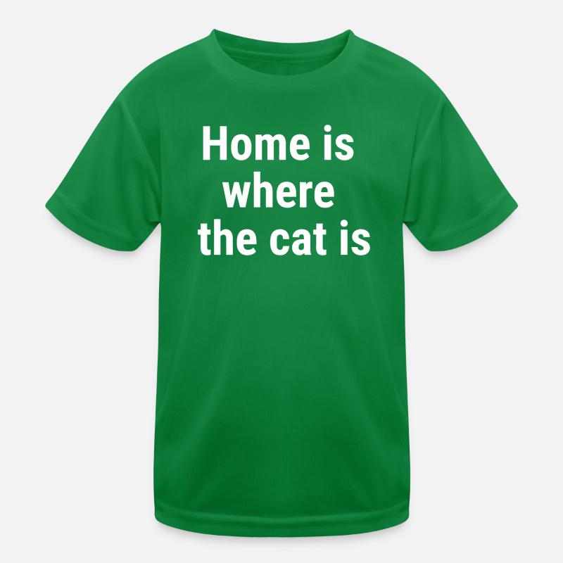 La maison, c’est là où le chat est blanc T-shirt sport Enfant