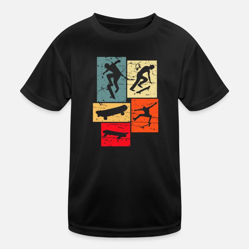 Skateboarding Retro Kids Functional T-Shirt