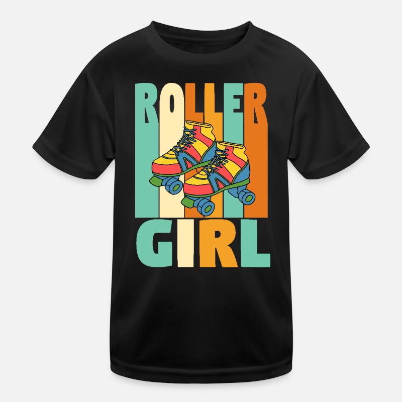 Retro Roller Mädchen Kinder Funktions-T-Shirt
