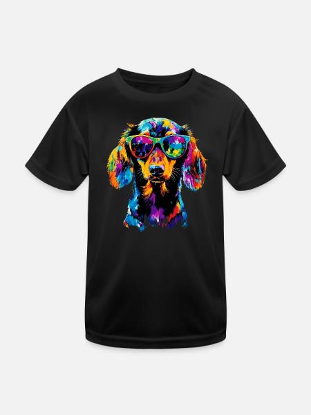 Teckel, Teckel, Teckel miniature, Dachshund Club, Teckel - T-shirt sport Enfant - noir - Devant