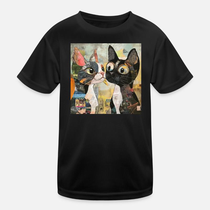 cat cats cat collage Kids Functional T-Shirt