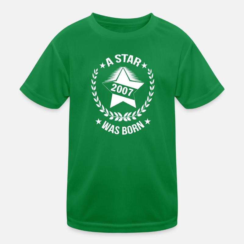  Geburtstag Stern geboren 2007 Kinder Funktions-T-Shirt