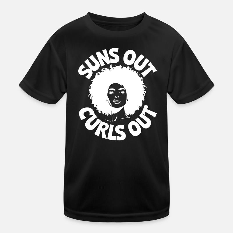 Suns Out Curls Out Kids Functional T-Shirt