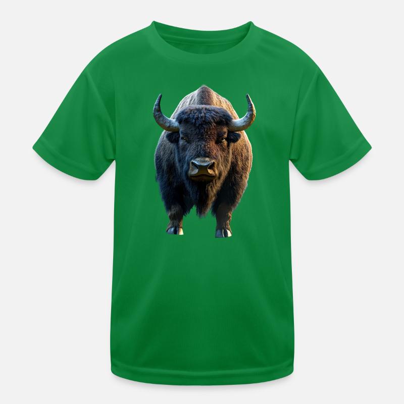 Bison, Bison, Wild Cattle, Buffalo, American Bison Kids Functional T-Shirt
