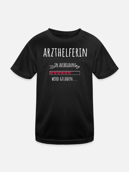 Arzthelferin Ausbildung Beruf Geschenk - Kinder Funktions-T-Shirt - Schwarz - Vorne