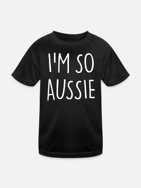 I'M SO AUSSIE Australien - Kinder Funktions-T-Shirt - Schwarz - Vorne