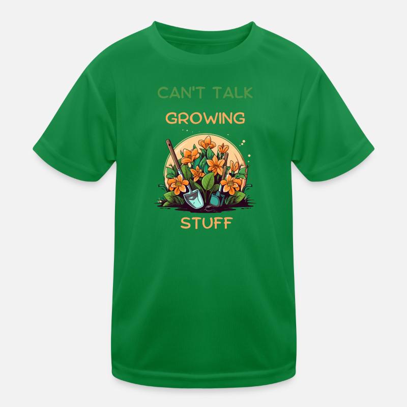 Kann nicht über das Anbauen sprechen Garten-Blumen-Tee Kinder Funktions-T-Shirt