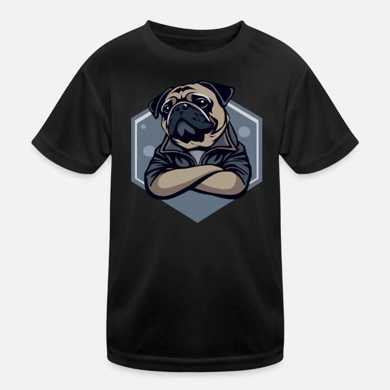 Mops Hund Kinder Funktions-T-Shirt