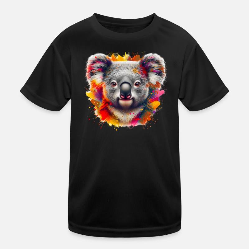 Koala - Kinder Funktions-T-Shirt - Schwarz