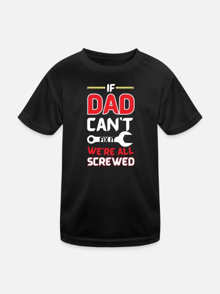 Papa Flick-Humor-Tee - Kinder Funktions-T-Shirt - Schwarz - Vorne