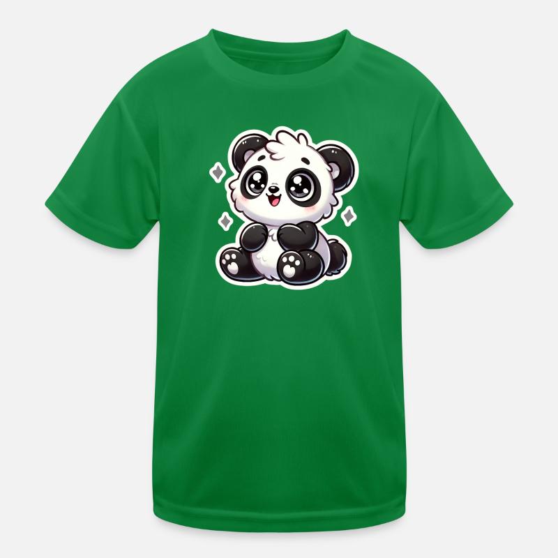 Fröhlicher Chibi-Panda Kinder Funktions-T-Shirt
