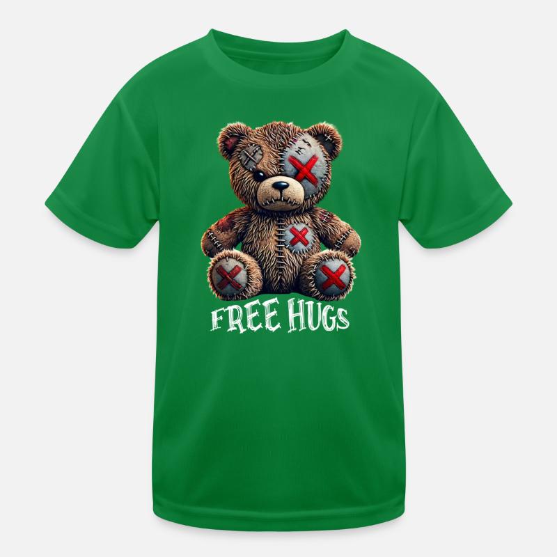 Free Hugs Teddy Bear Kids Functional T-Shirt
