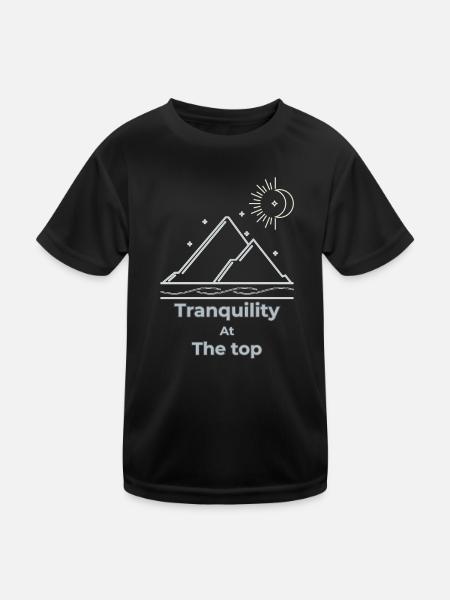 Tranquillité au sommet slow living - T-shirt sport Enfant - noir - Devant