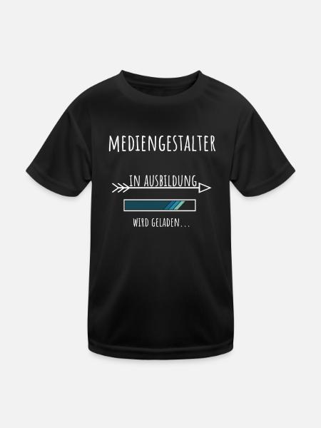 Mediengestalter Ausbildung Beruf Geschenk - Kinder Funktions-T-Shirt - Schwarz - Vorne