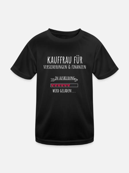 Kauffrau für Versicherungen und Finanzen - Kinder Funktions-T-Shirt - Schwarz - Vorne