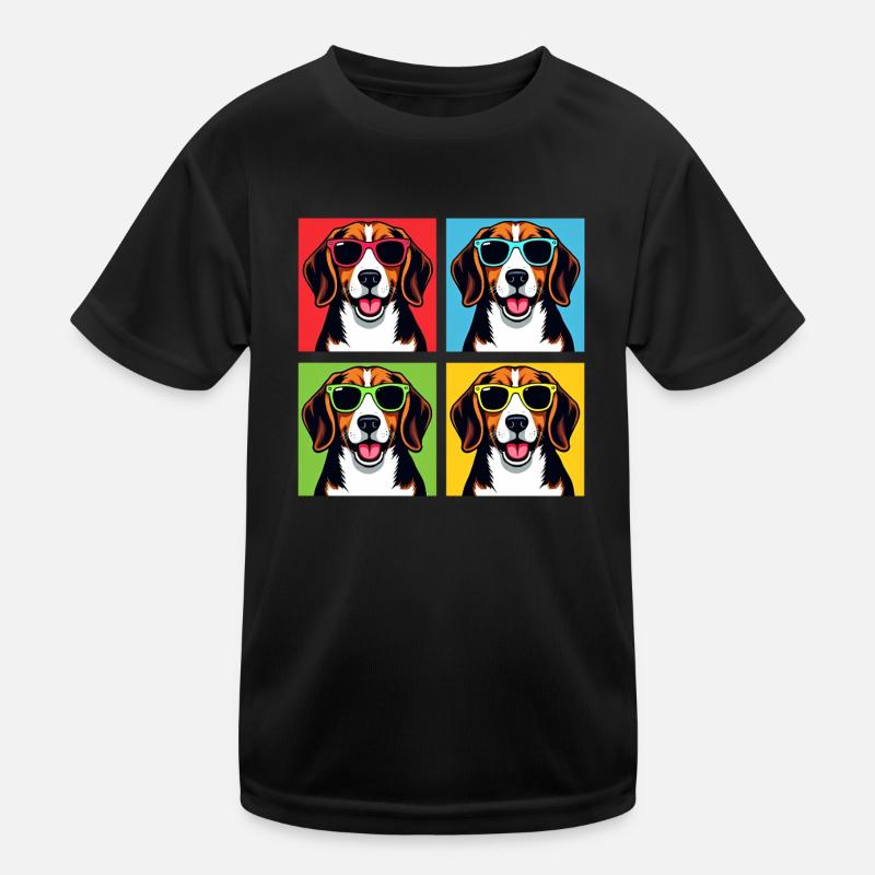 Pop Art Beagle, Glückseligkeit, Benny, Bagel, Mohn, Waggly Kinder Funktions-T-Shirt