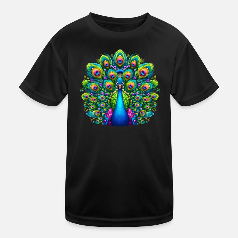 Pfau Kinder Funktions-T-Shirt