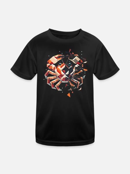 Crab Motif – Fragile Beauty of the Sea - Kids Functional T-Shirt - black