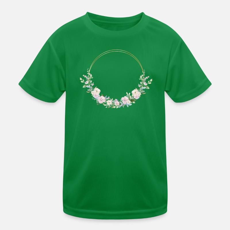 Spring Wreath - Personalizable Kids Functional T-Shirt