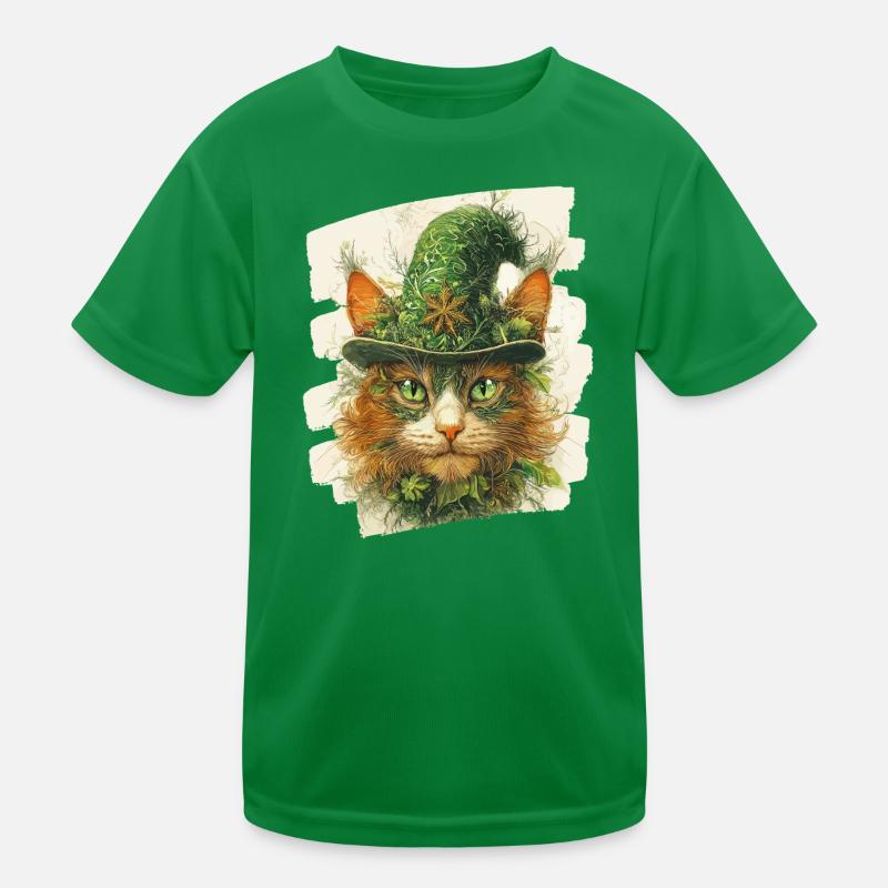 St Patricks day Katze Kinder Funktions-T-Shirt