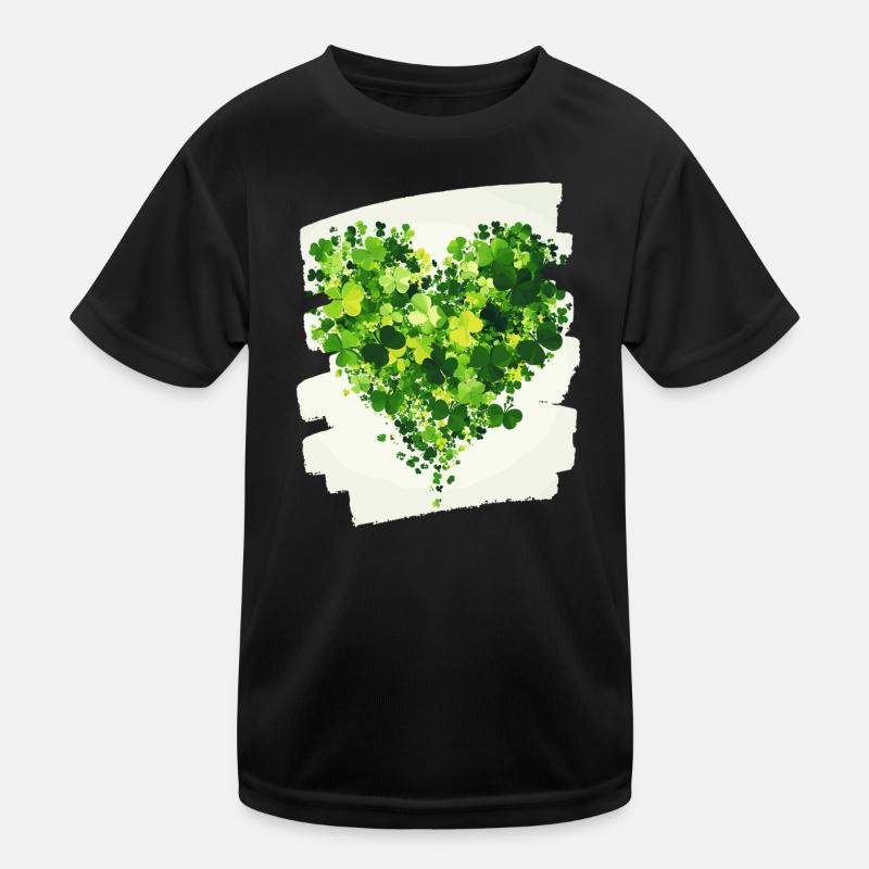 St. Patricks day Kleeblatt Herz Kinder Funktions-T-Shirt