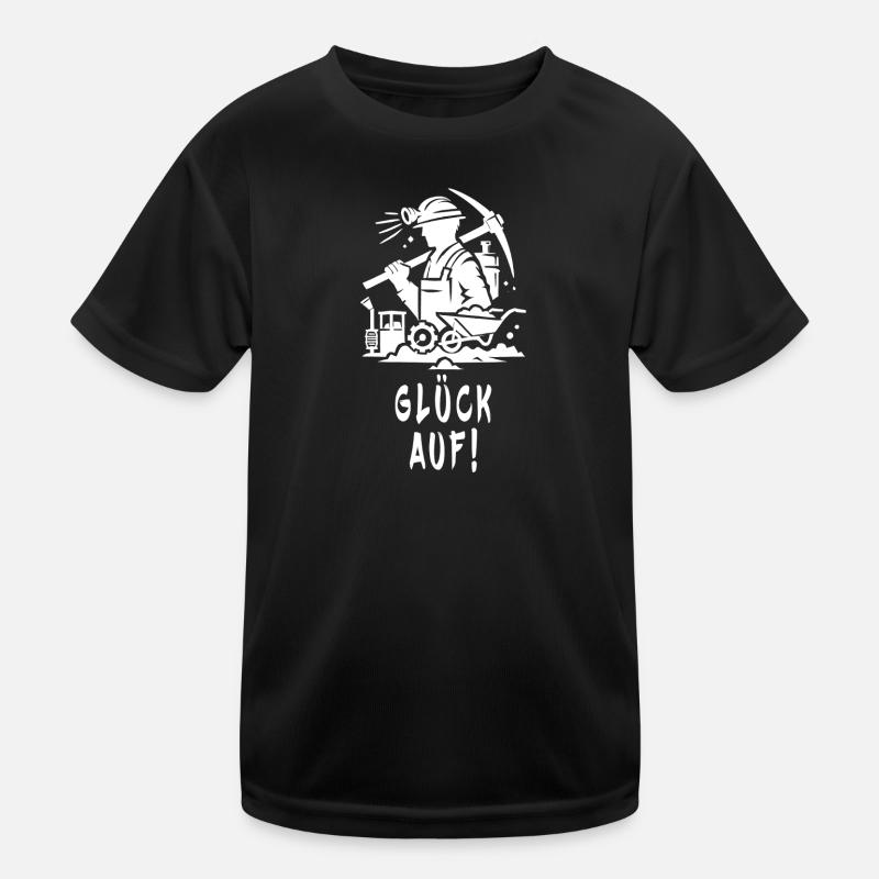 Glück Auf! Bergbau Design Kinder Funktions-T-Shirt