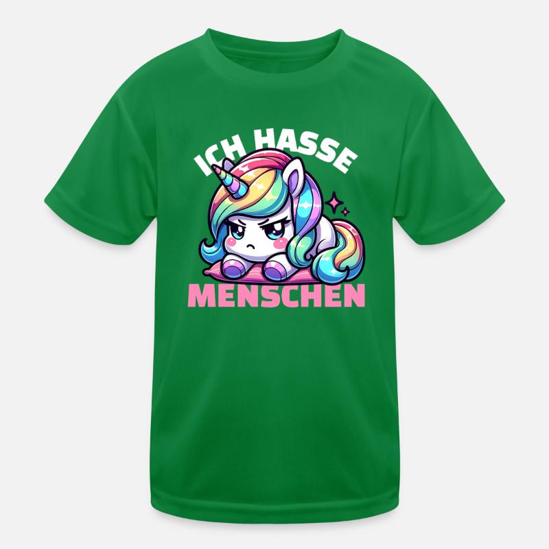 Mürrisches Einhorn ist genervt von Menschen Kinder Funktions-T-Shirt