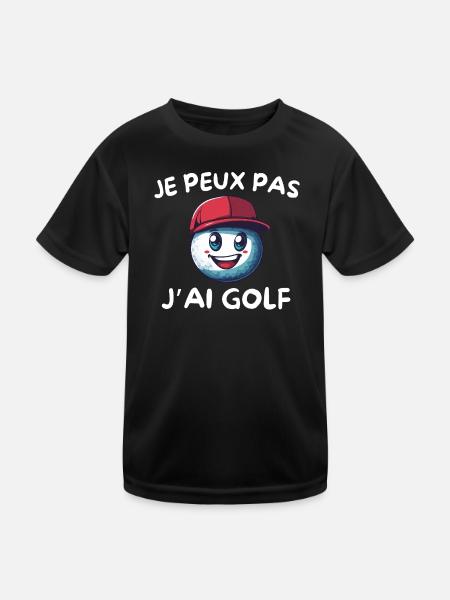Cap Rouge Golfball-Maskottchen - Kinder Funktions-T-Shirt - Schwarz