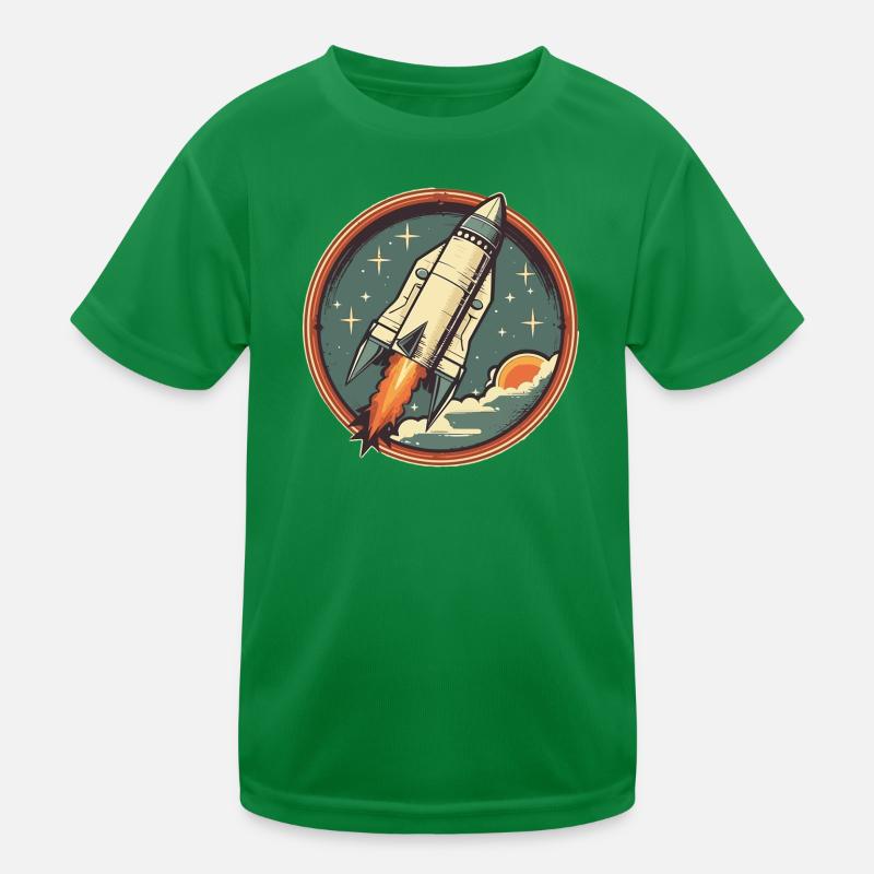 Retro Rocket - Space Rocket Kids Functional T-Shirt