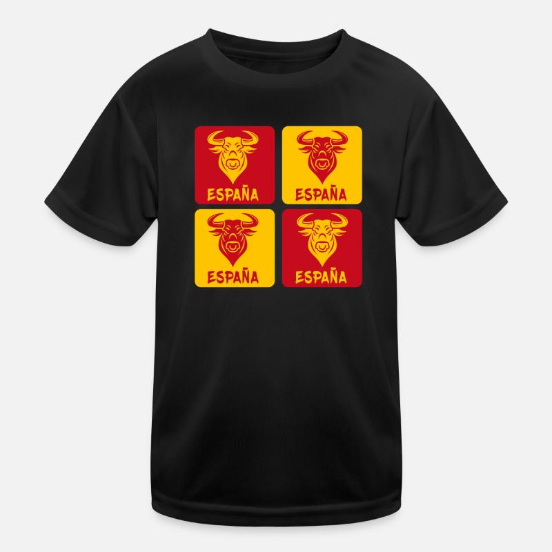 Spanien Stier Nationalfarben Design Kinder Funktions-T-Shirt