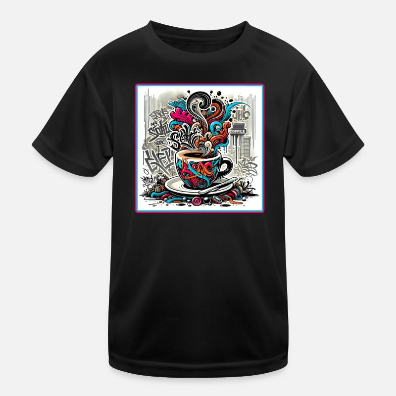 Espresso Graffiti Kids Functional T-Shirt