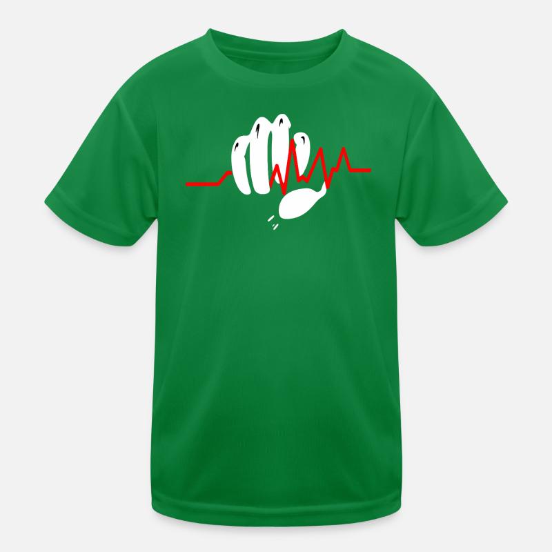 geballte Faust mit Pulslinie Kinder Funktions-T-Shirt