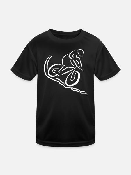 Motif Mountain Biker Downhill Gift - Kids Functional T-Shirt - black