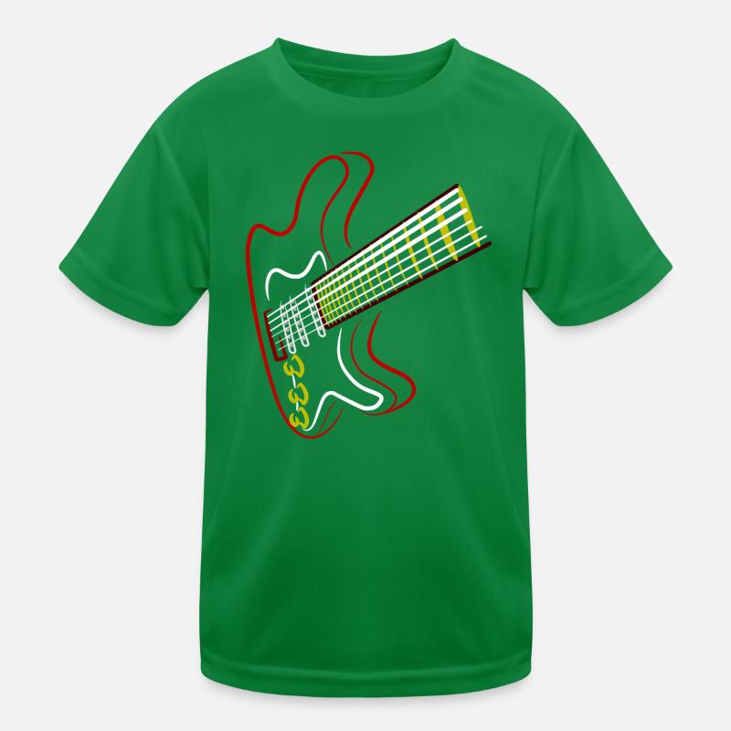 Elektrische Gitarre Neon Design Kinder Funktions-T-Shirt