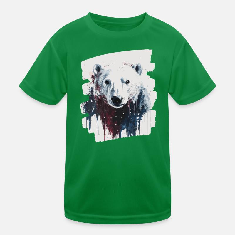 Eisbär Graffiti Sprayer Kinder Funktions-T-Shirt