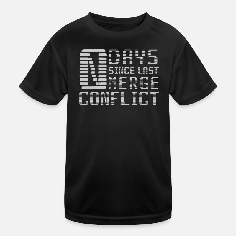 Merge Conflict Software Developer Entwickler geek - Kinder Funktions-T-Shirt - Schwarz