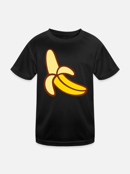 Banane - Kinder Funktions-T-Shirt - Schwarz - Vorne