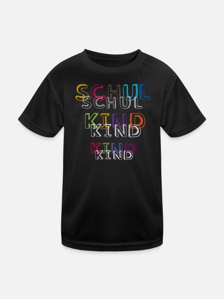 Erste Klasse 2025 - Kinder Funktions-T-Shirt - Schwarz - Vorne