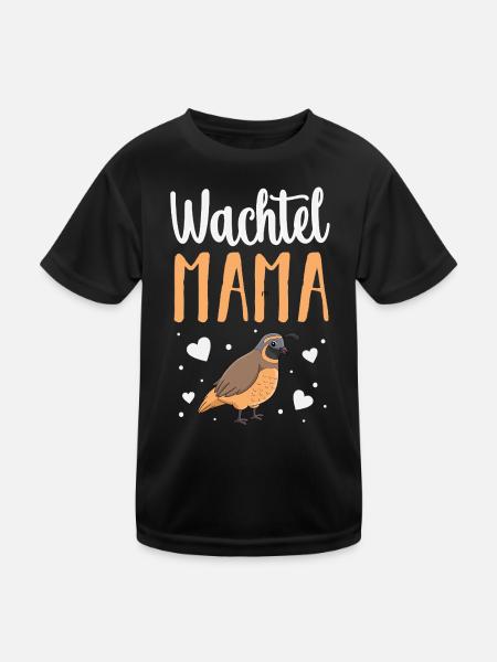 Wachtel - Kinder Funktions-T-Shirt - Schwarz