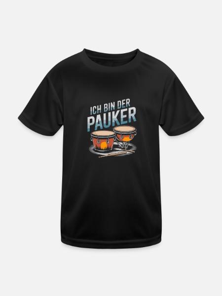 Ich Bin Der Pauker – Rhythmus Im Blut - Kinder Funktions-T-Shirt - Schwarz - Vorne