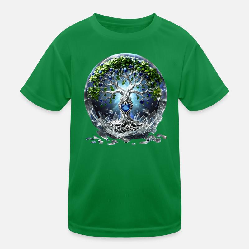 Light and shadow: the mystical Tree of Life. Kids Functional T-Shirt
