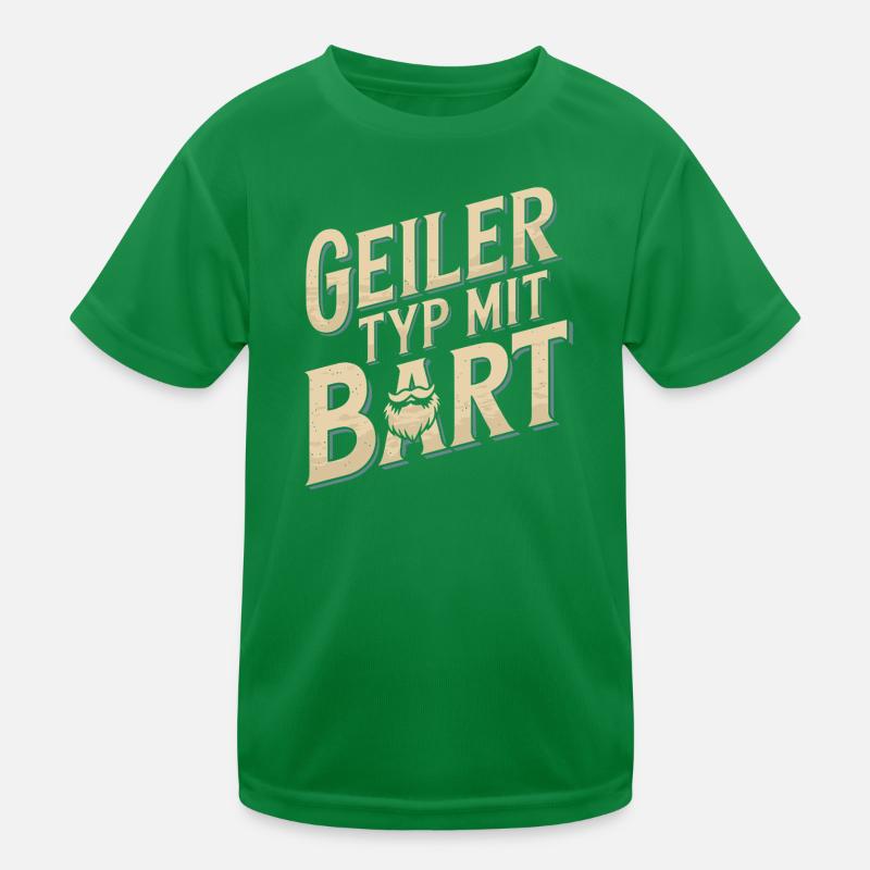 Geiler Typ Mit Bart Bartträger Barbier Vollbart Kinder Funktions-T-Shirt