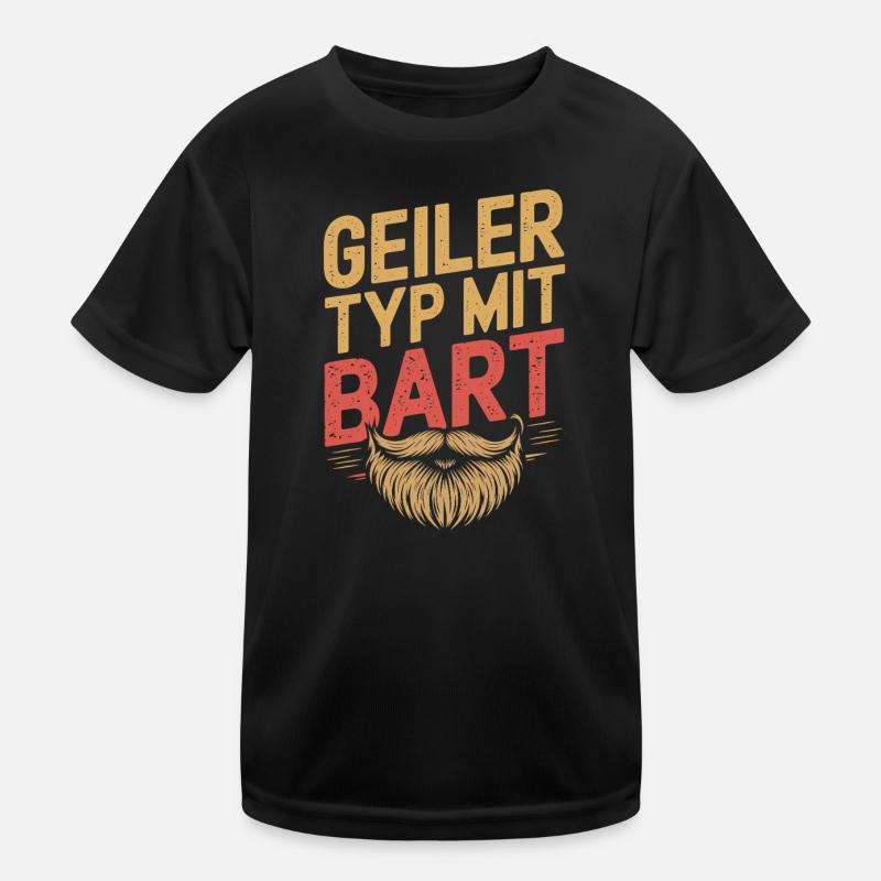 gars avec barbe barbe barbier barbe complète T-shirt sport Enfant