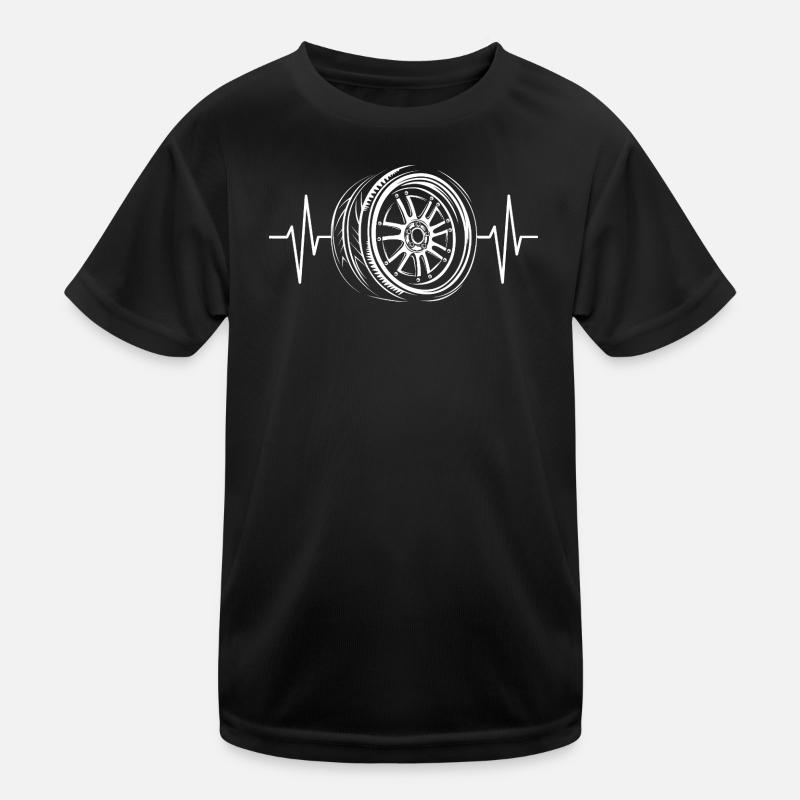 Tuning Tire Heartbeat - Car Symbol Kids Functional T-Shirt