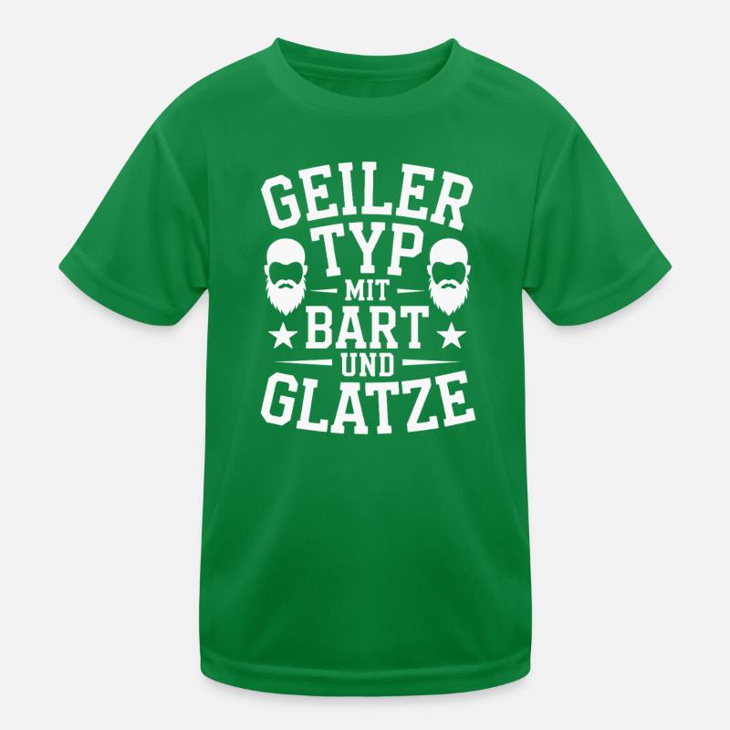 guy with beard & bald head beard wearer Kids Functional T-Shirt