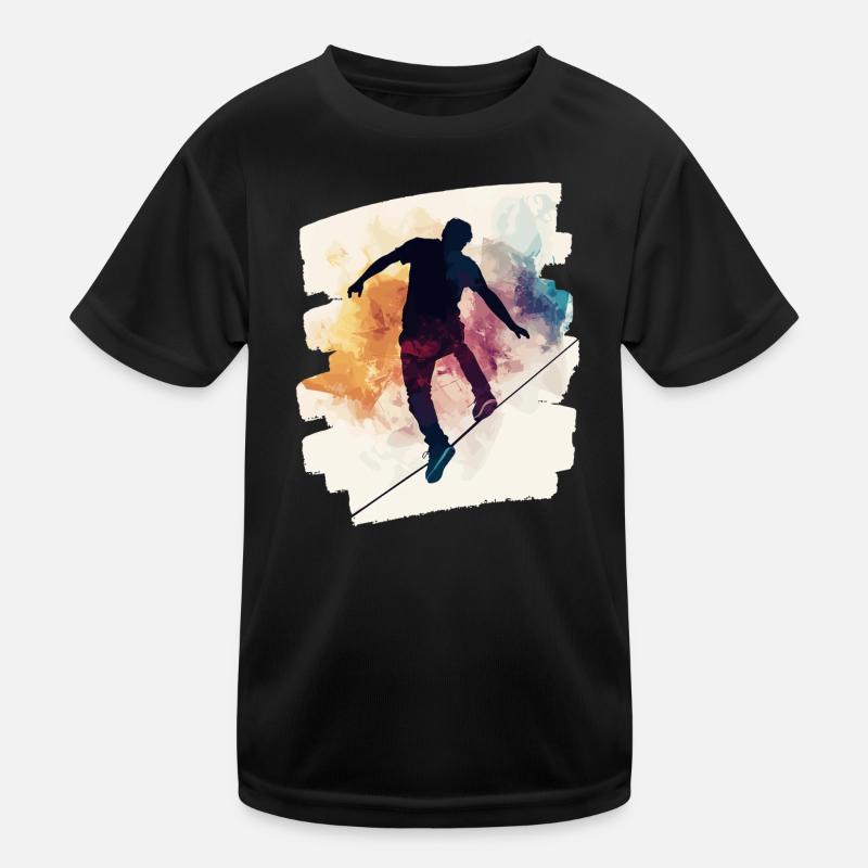 Slackline Slacklining Balance Kinder Funktions-T-Shirt