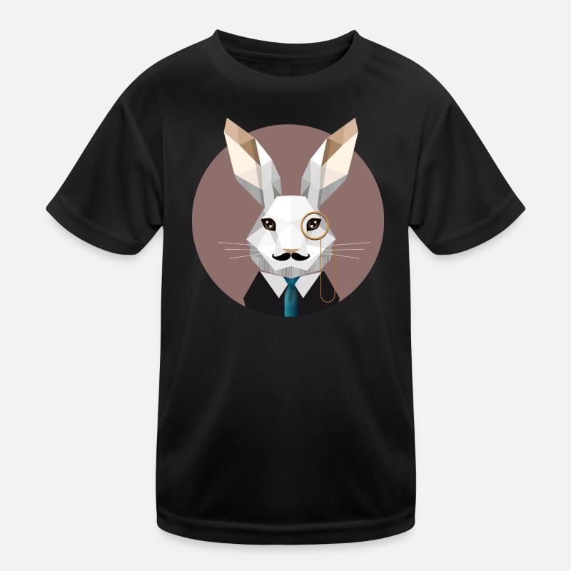 Eleganter Osterhase mit Monokel & Schnurrbart Kinder Funktions-T-Shirt